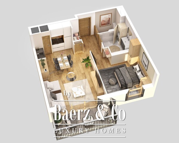 photo 7 One bedroom apartment at the top floor of a new residence