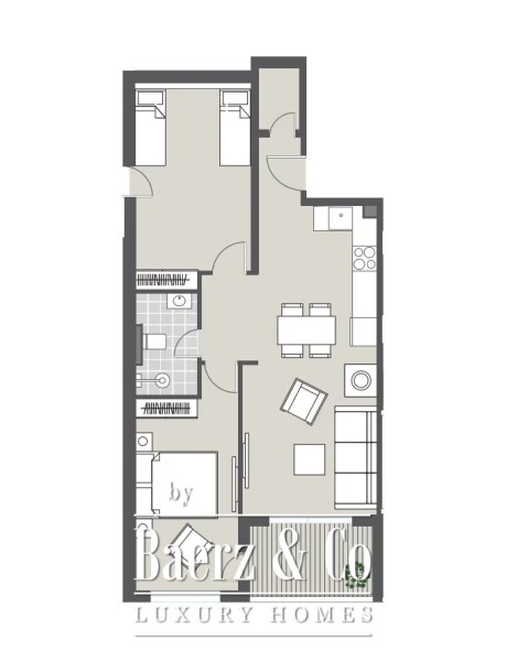 Floor Plan 1 - Tivat Gardens - Two Bedroom Apartment - Two Bedroom Apartment in Tivat Gardens Project